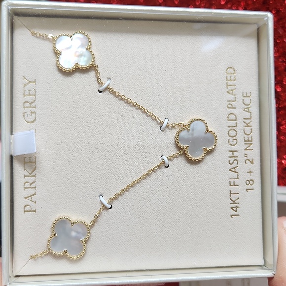 NWT. Elegant Parker and Grey  14 kt flash gold plated unique set - Picture 5 of 11